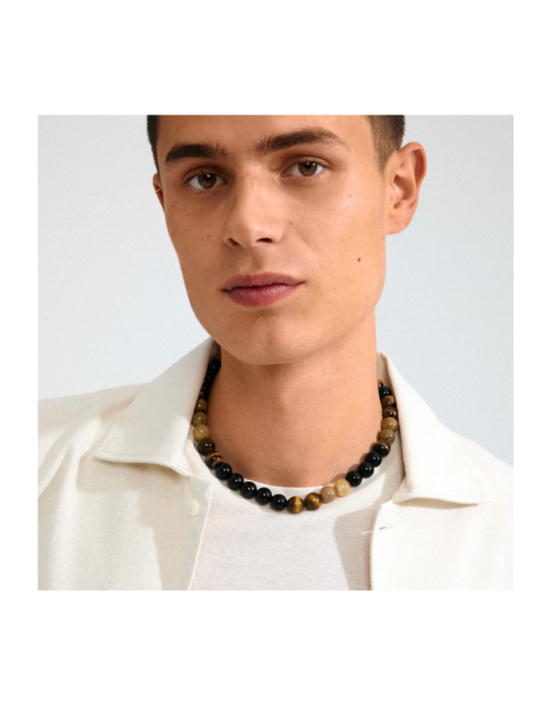 PILGRIM Unfold Necklace in Brown & Gold by Pilgrim