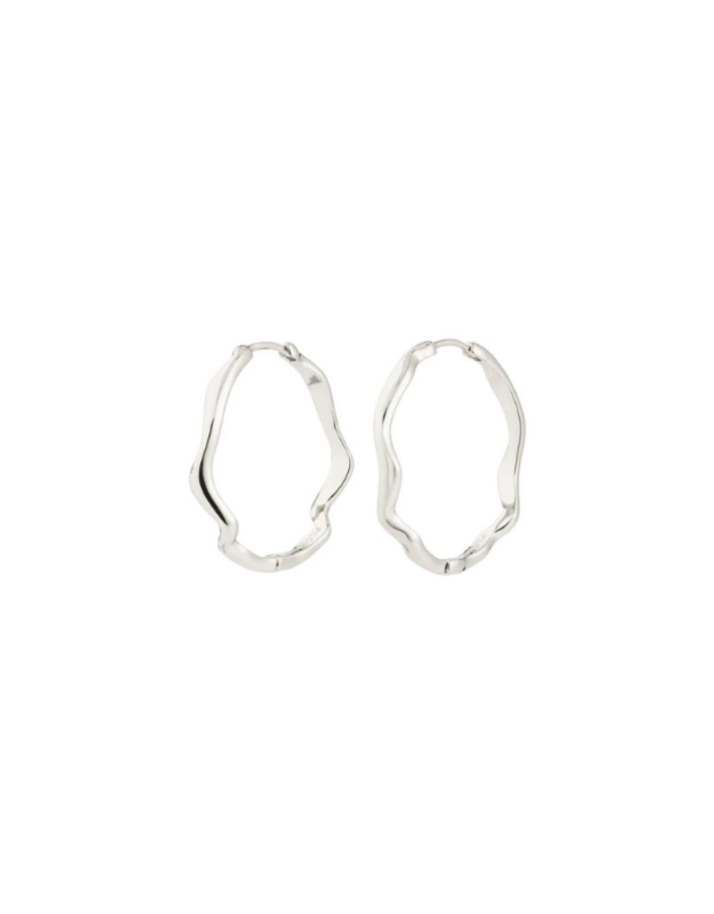 PILGRIM Larkin Hoop Earrings Small in Silver by Pilgrim