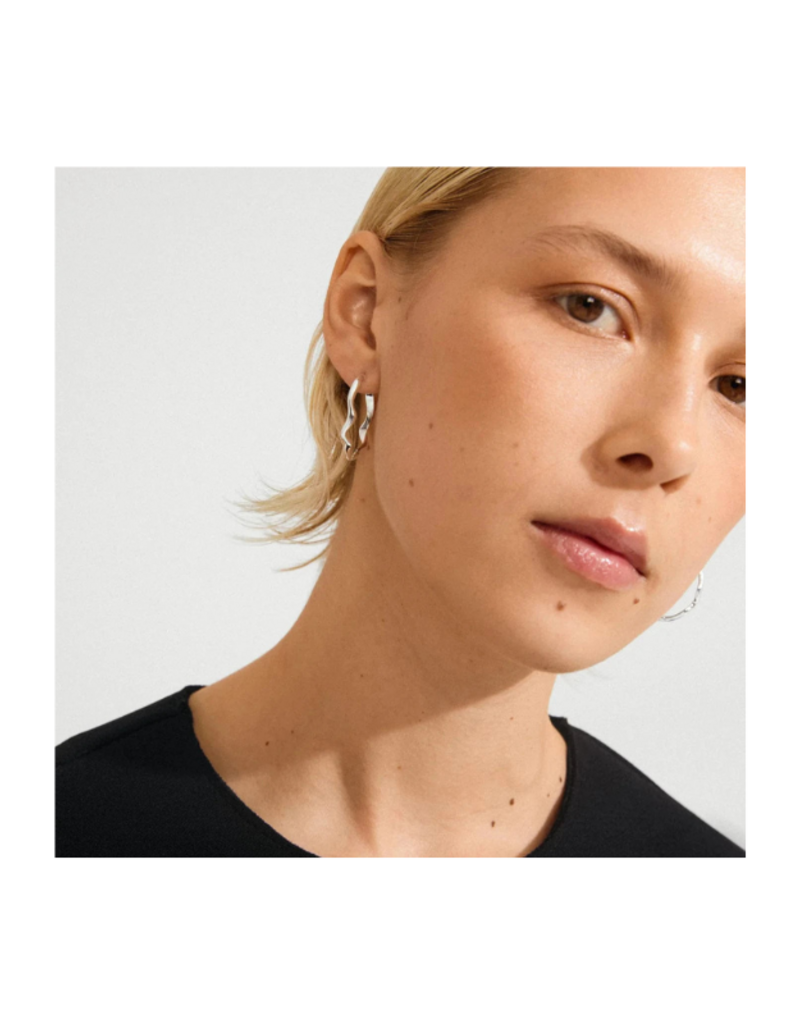 PILGRIM Larkin Hoop Earrings Small in Silver by Pilgrim