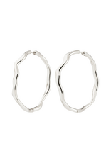 PILGRIM Larkin Hoop Earrings Large in Silver by Pilgrim
