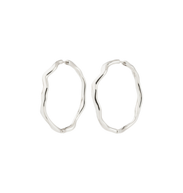 PILGRIM Larkin Hoop Earrings Large in Silver by Pilgrim