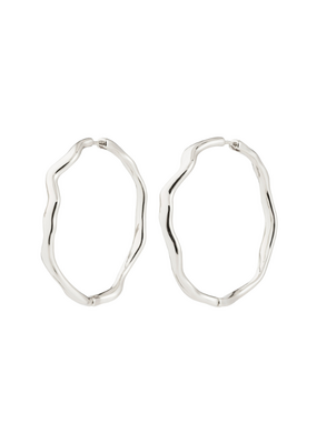 PILGRIM Larkin Hoop Earrings Large in Silver by Pilgrim