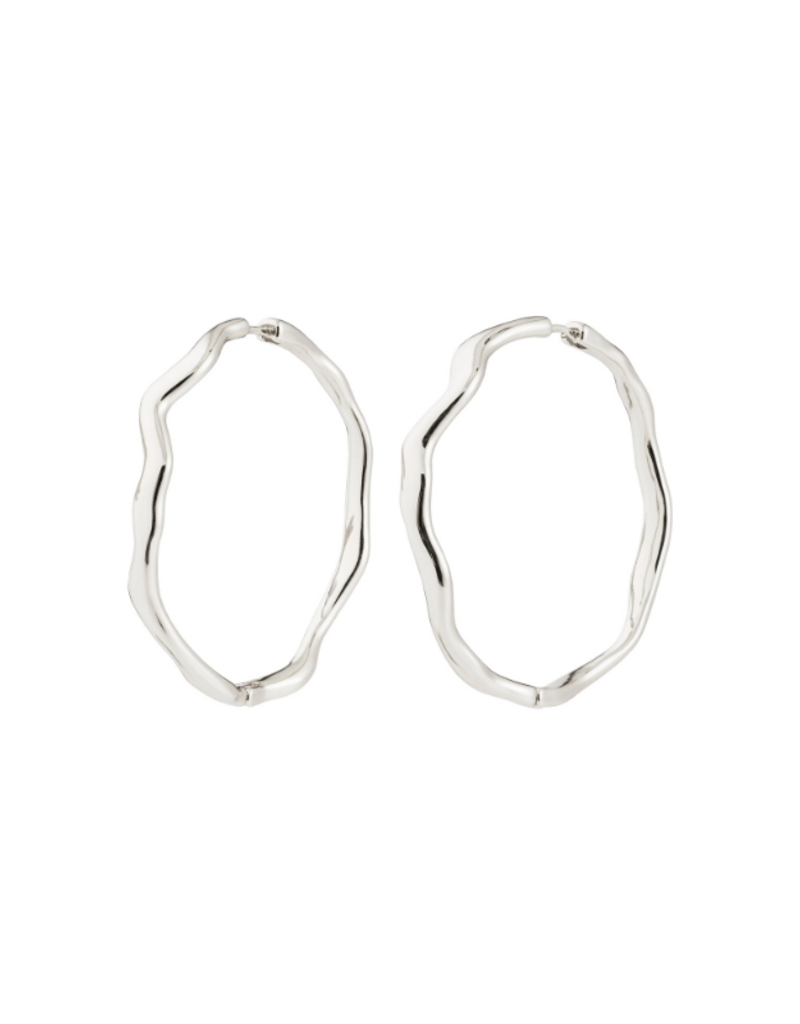 PILGRIM Larkin Hoop Earrings Large in Silver by Pilgrim