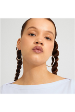 PILGRIM Larkin Hoop Earrings Large in Silver by Pilgrim