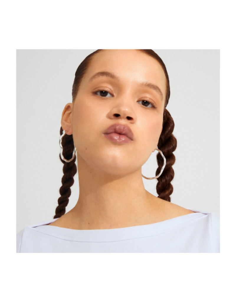 PILGRIM Larkin Hoop Earrings Large in Silver by Pilgrim