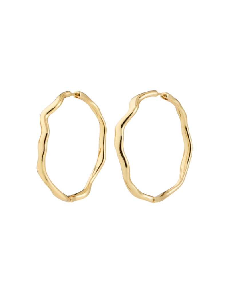 PILGRIM Larkin Hoop Earrings Large in Gold by Pilgrim