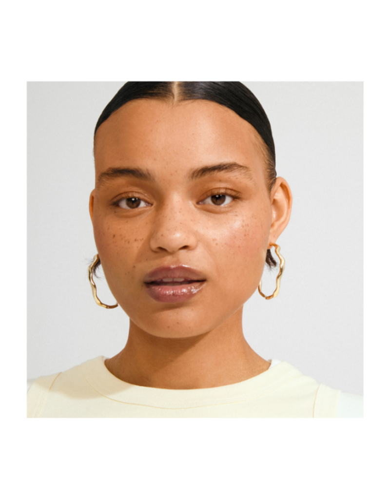 PILGRIM Larkin Hoop Earrings Large in Gold by Pilgrim