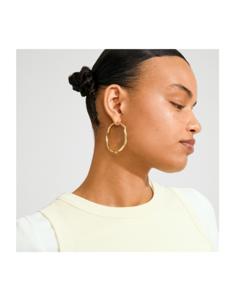 PILGRIM Larkin Hoop Earrings Large in Gold by Pilgrim