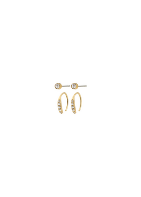PILGRIM Gionni Earrings 2in1 in Gold by Pilgrim