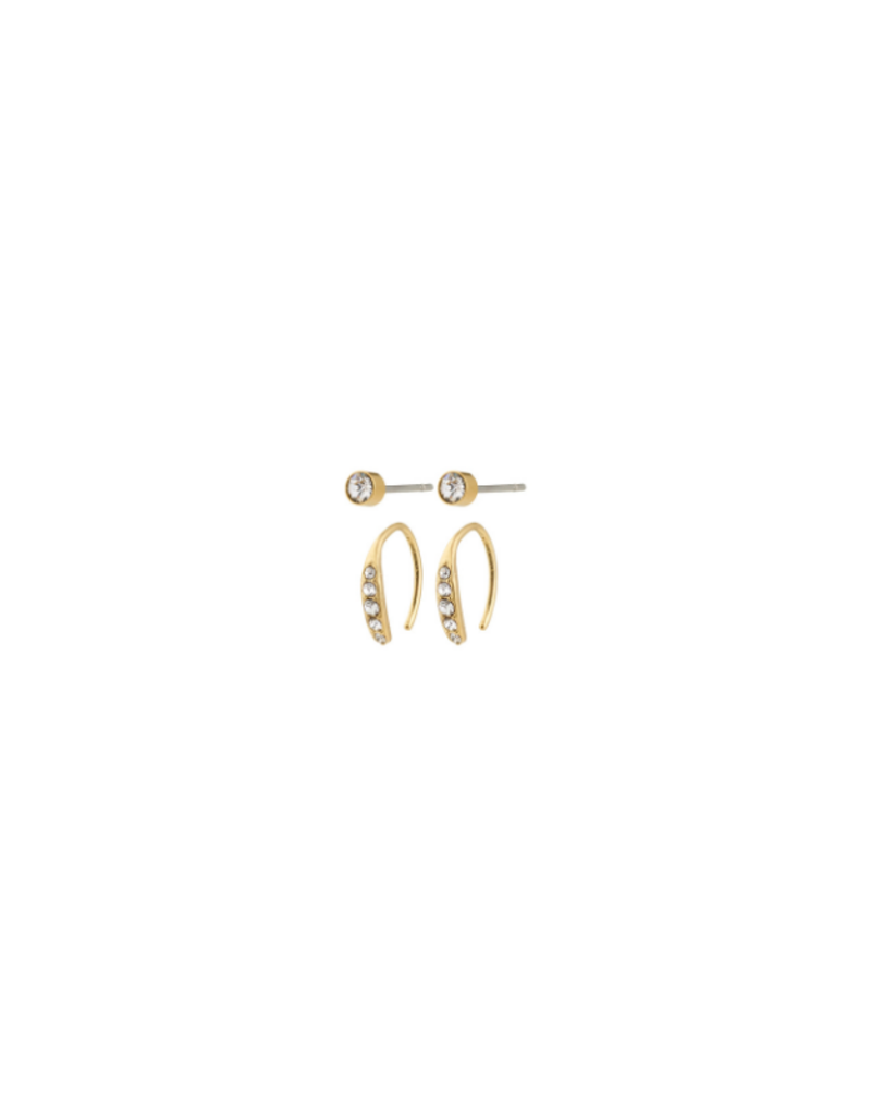 PILGRIM Gionni Earrings 2in1 in Gold by Pilgrim