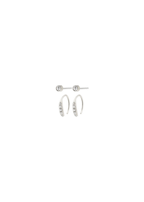 PILGRIM Gionni Earrings 2in1 in Silver by Pilgrim
