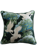 Creative Co-Op Velvet Crane Printed Pillow