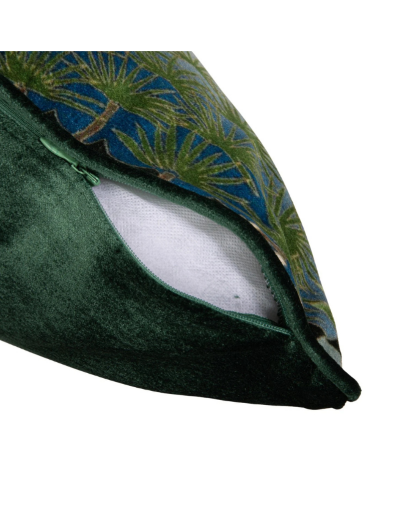 Creative Co-Op Velvet Crane Printed Pillow