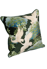 Creative Co-Op Velvet Crane Printed Pillow