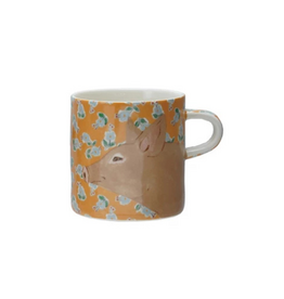 Creative Co-Op Pig Stoneware Mug