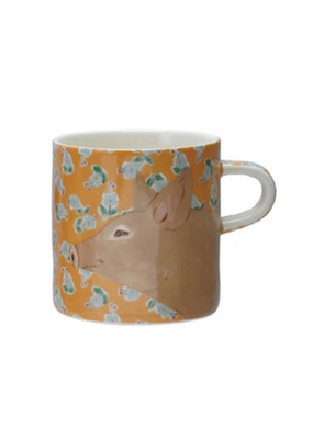 Creative Co-Op Pig Stoneware Mug
