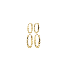 PILGRIM Sense 2in1 Hoop Earrings in Gold by Pilgrim