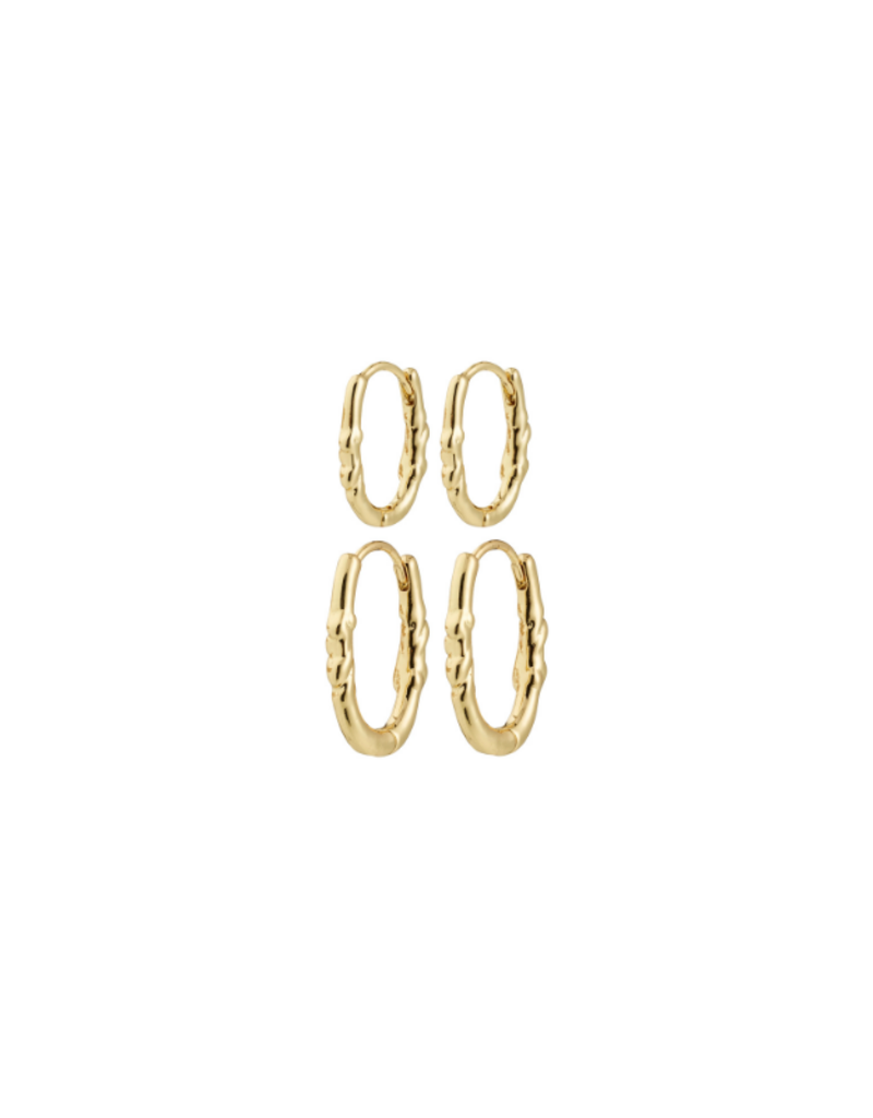 PILGRIM Sense 2in1 Hoop Earrings in Gold by Pilgrim