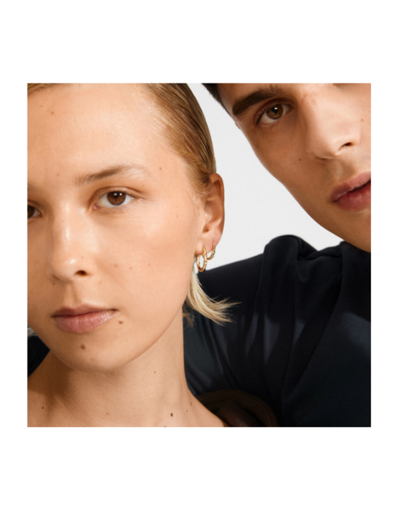 PILGRIM Sense 2in1 Hoop Earrings in Gold by Pilgrim