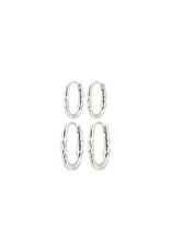 PILGRIM Sense 2in1 Hoop Earrings in Silver by Pilgrim
