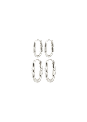 PILGRIM Sense 2in1 Hoop Earrings in Silver by Pilgrim