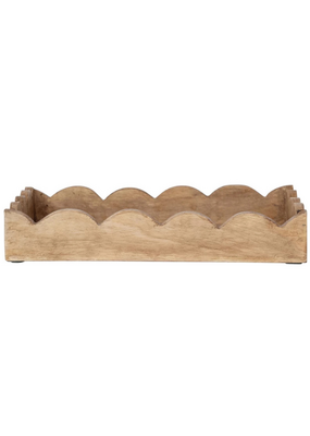 Creative Co-Op Mango Wood Scalloped Tray