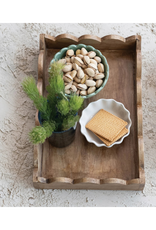 Creative Co-Op Mango Wood Scalloped Tray
