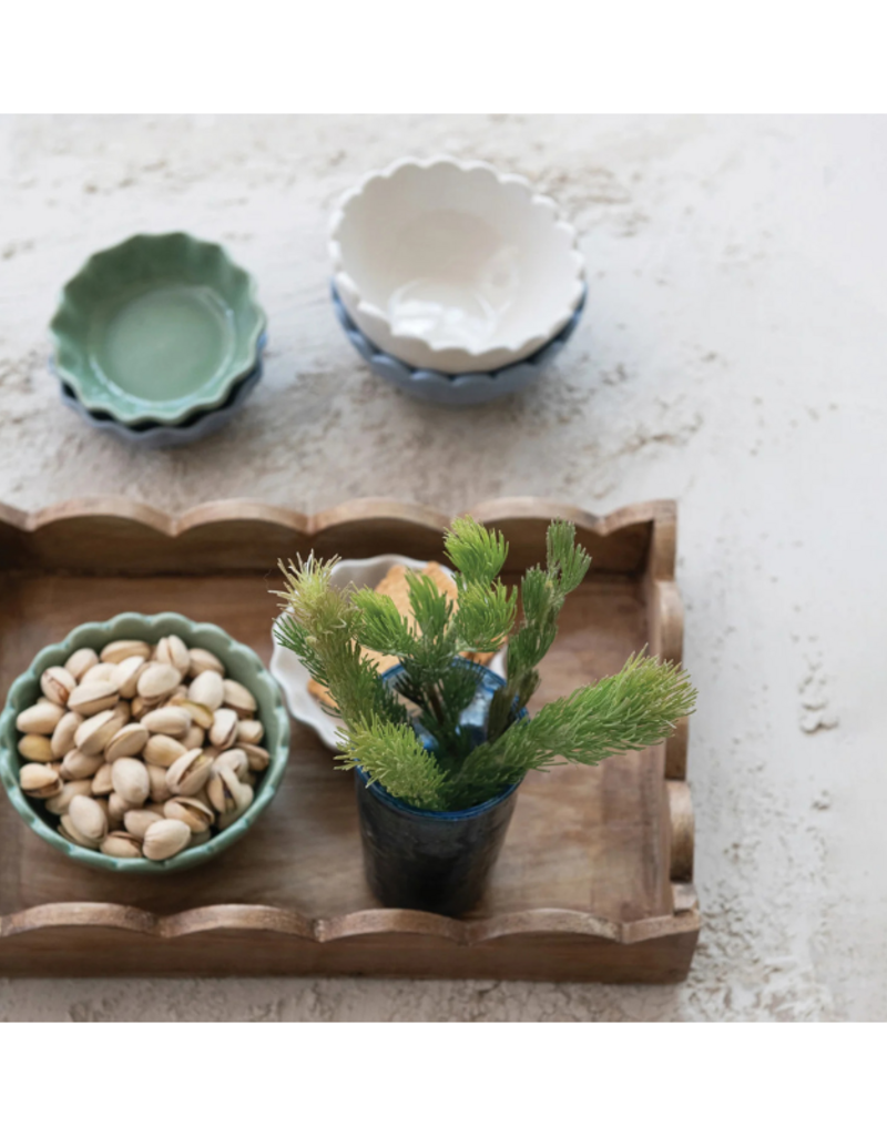 Creative Co-Op Mango Wood Scalloped Tray