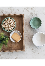 Creative Co-Op Mango Wood Scalloped Tray