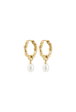 PILGRIM Shift Pearl Earrings in Gold by Pilgrim