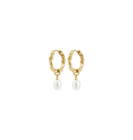 PILGRIM Shift Pearl Earrings in Gold by Pilgrim