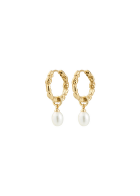 PILGRIM Shift Pearl Earrings in Gold by Pilgrim