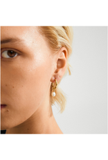 PILGRIM Shift Pearl Earrings in Gold by Pilgrim