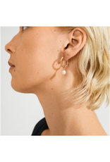 PILGRIM Shift Pearl Earrings in Gold by Pilgrim