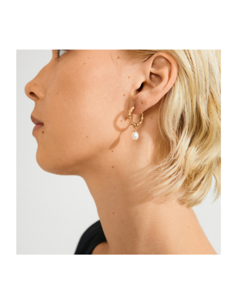 PILGRIM Shift Pearl Earrings in Gold by Pilgrim