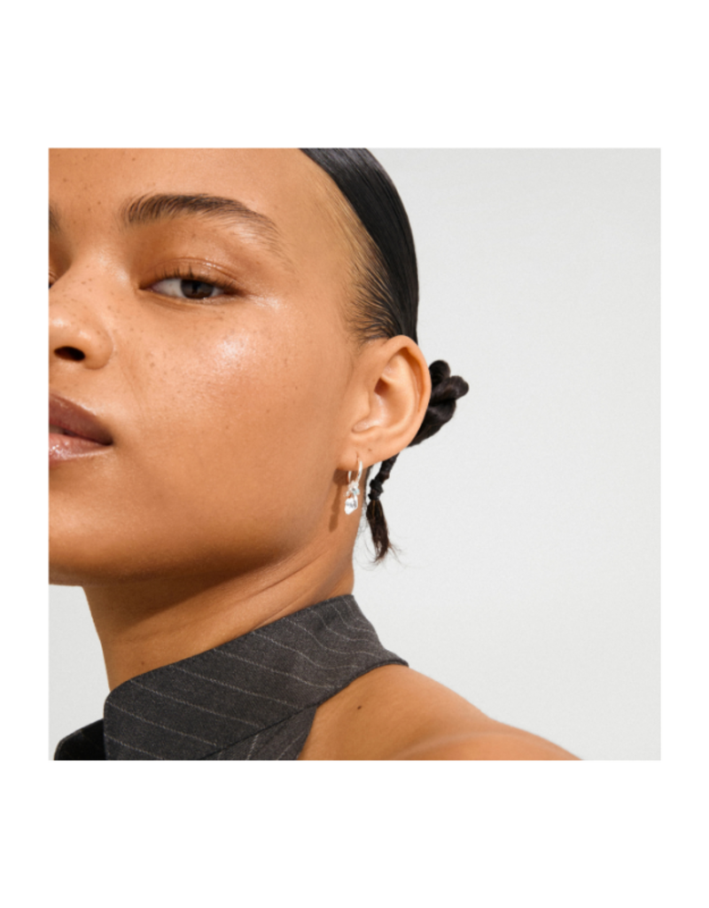PILGRIM Sense Mini Hoop Earrings in Silver by Pilgrim