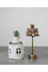 Creative Co-Op Aluminum Side Table with Antique Brass Finish