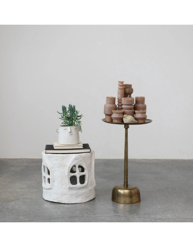 Creative Co-Op Aluminum Side Table with Antique Brass Finish