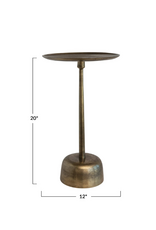 Creative Co-Op Aluminum Side Table with Antique Brass Finish