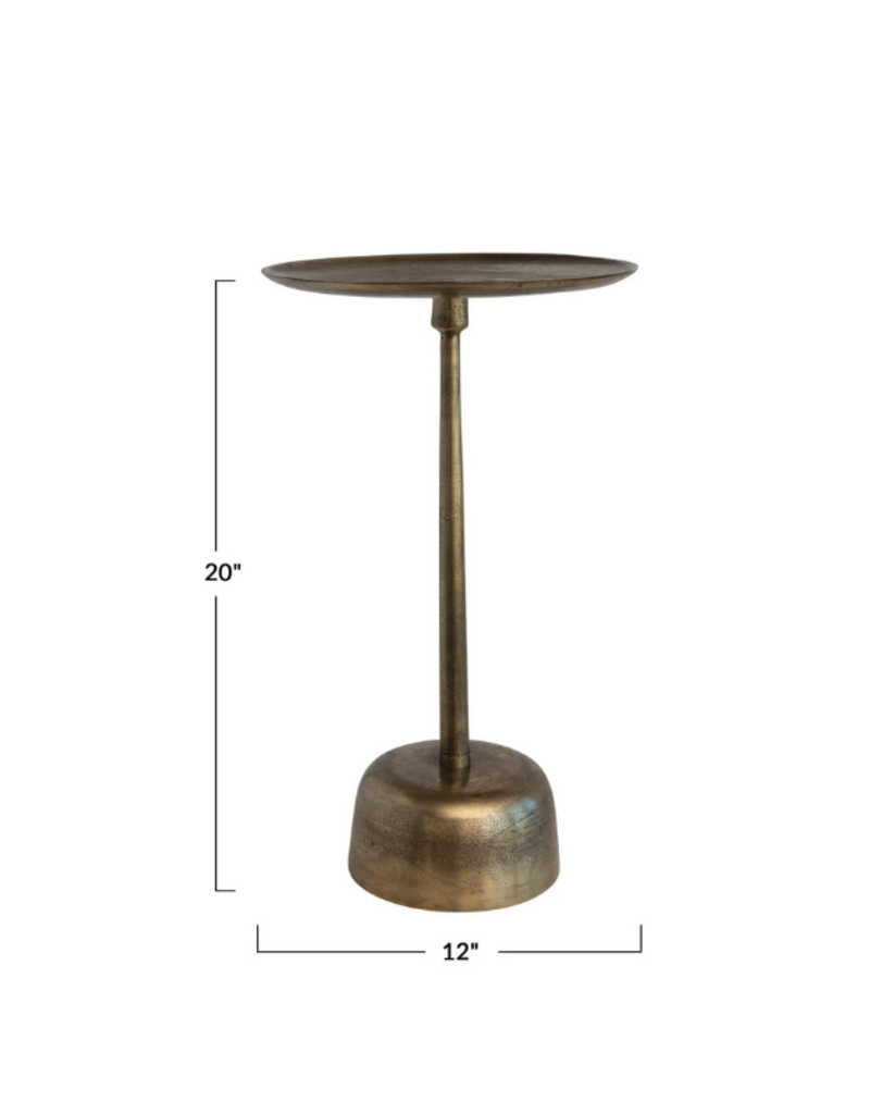 Creative Co-Op Aluminum Side Table with Antique Brass Finish