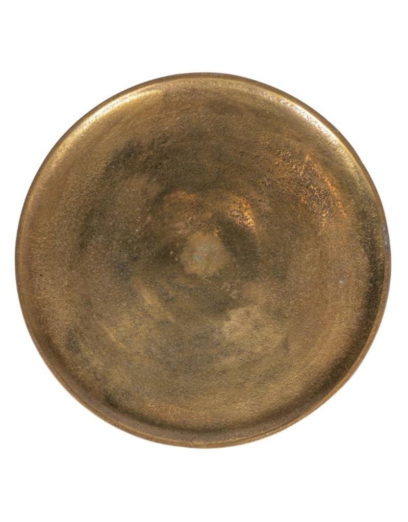 Creative Co-Op Aluminum Side Table with Antique Brass Finish