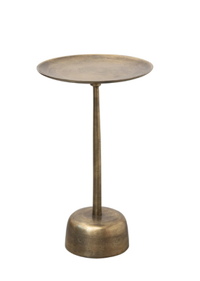 Creative Co-Op Aluminum Side Table with Antique Brass Finish