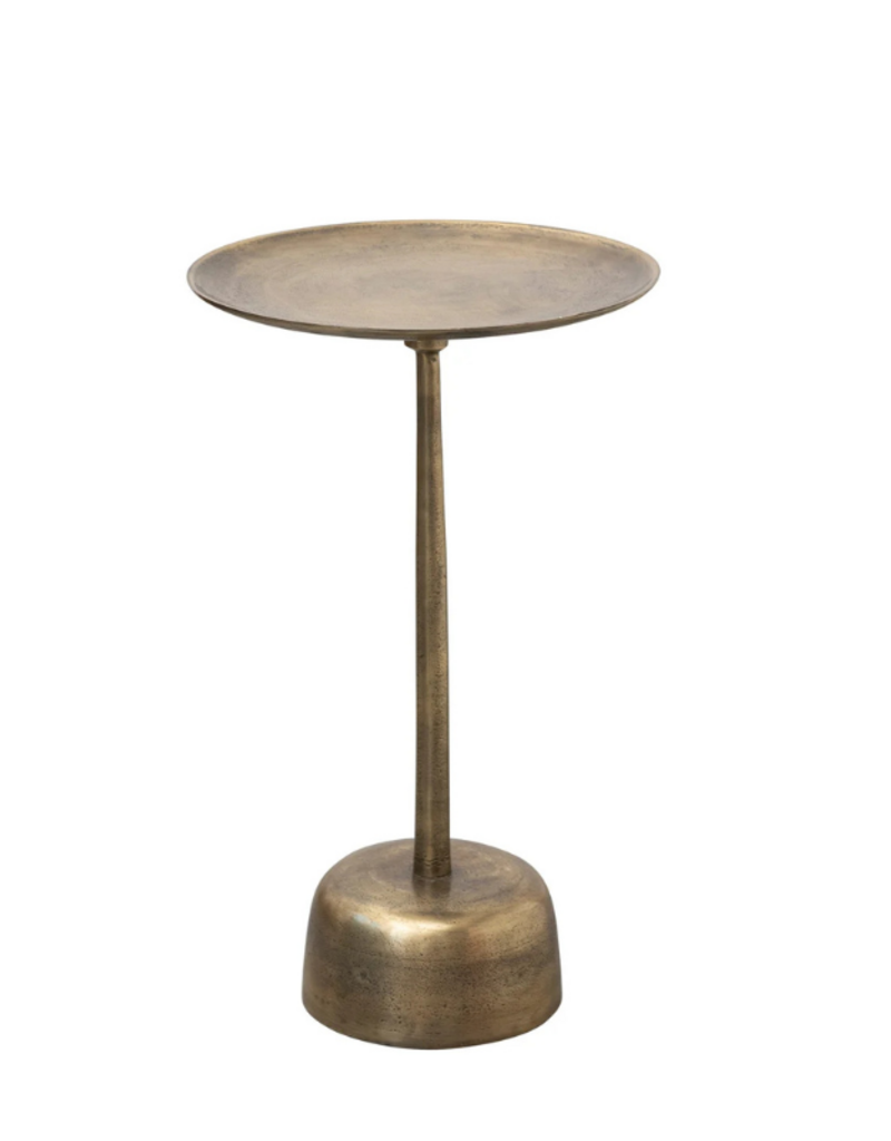Creative Co-Op Aluminum Side Table with Antique Brass Finish