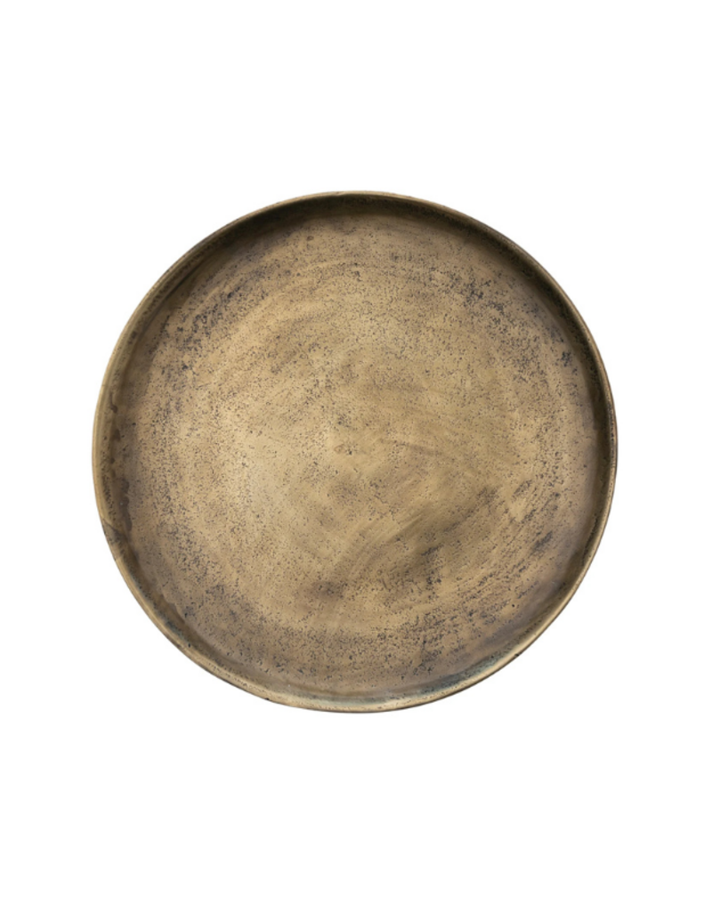 Creative Co-Op Aluminum Side Table with Antique Brass Finish