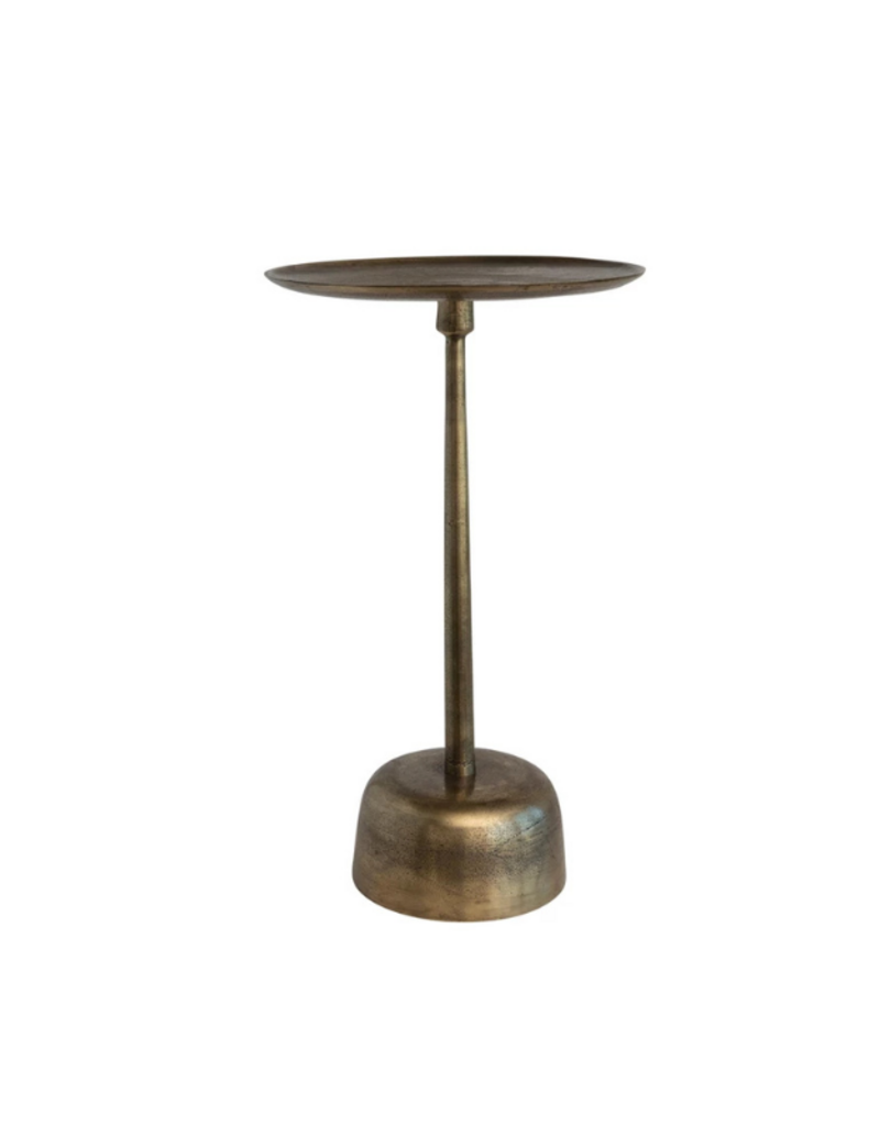 Creative Co-Op Aluminum Side Table with Antique Brass Finish