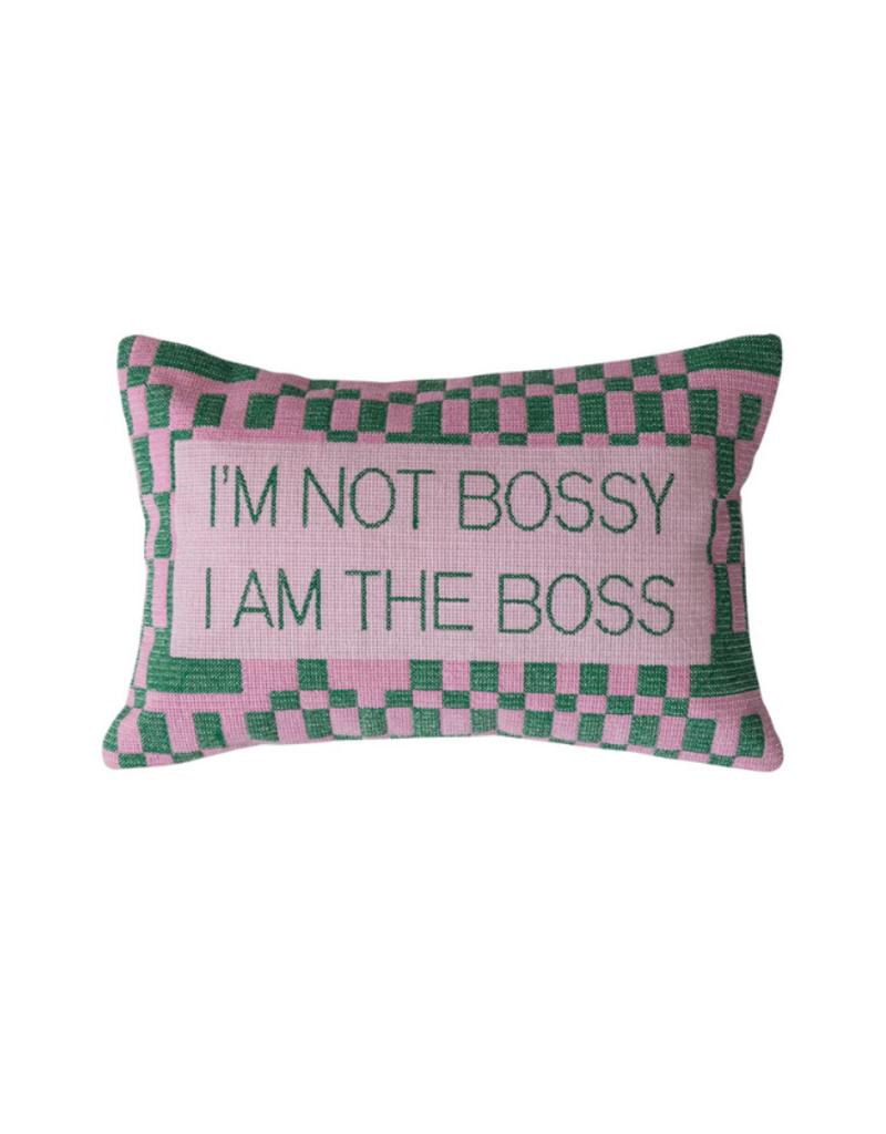 Creative Co-Op I'm Not Bossy Velvet Pillow