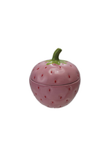 Creative Co-Op Ceramic Strawberry Jar With Lid