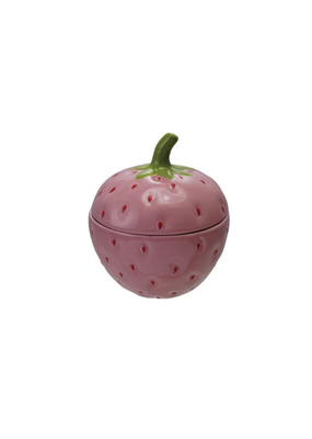 Creative Co-Op Ceramic Strawberry Jar With Lid