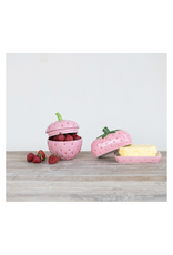 Creative Co-Op Ceramic Strawberry Jar With Lid