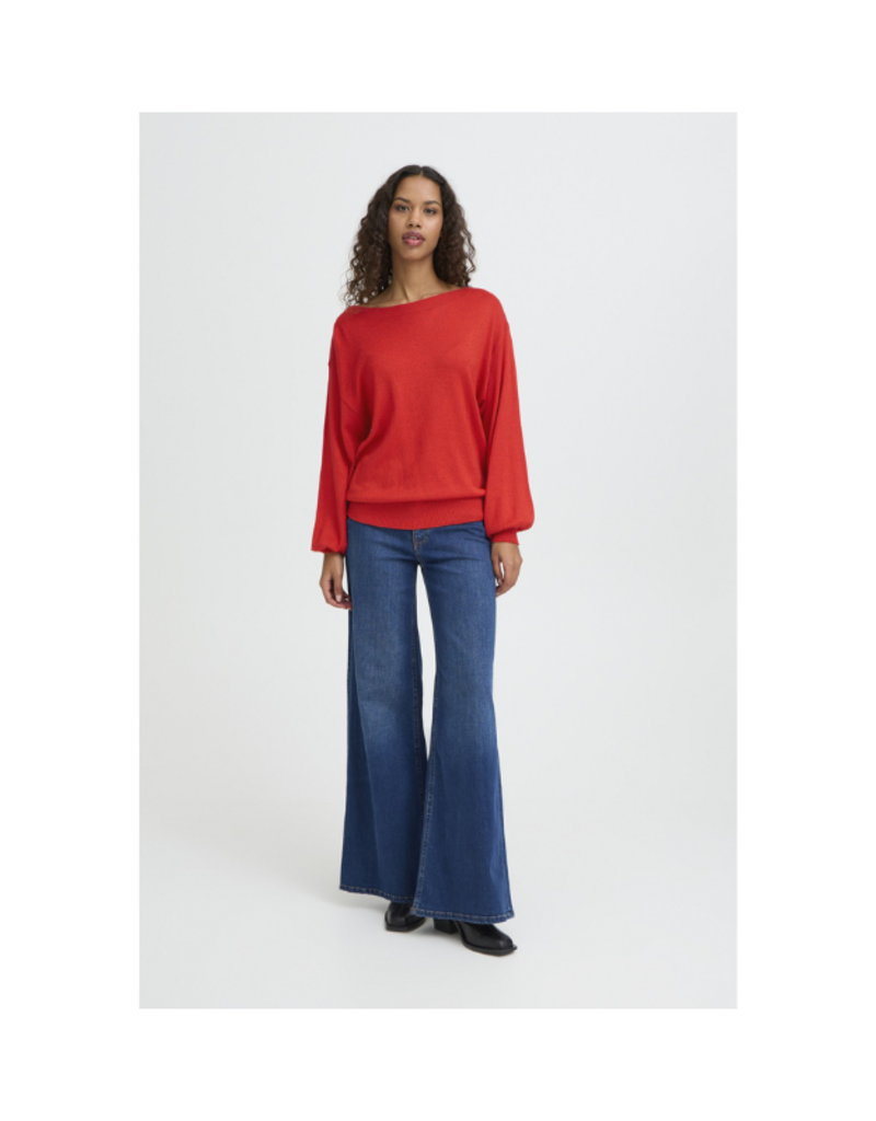 ICHI Mopaz Long Sleeve in Racing Red by ICHI